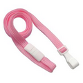 3/8" Pink Flat Braided Awareness Lanyards with Breakaway